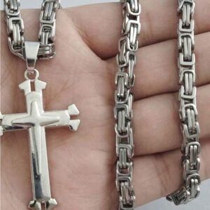 Silver Cross Pendant Necklace